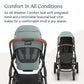 UPPAbaby Vista V3 Stroller - Full-Size Single-to-Double Stroller System - Toddler Seat, Bug Shield, Rain Shield, and Storage Bag Included - Kenzi (Mystic Aqua/Carbon Frame/Saddle Leather)