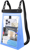 Large Waterproof Phone Pouch Floating, [Double Seals] IPX8 Waterproof Pouch for Beach Vacation Concert, Cell Phone Dry Bag for iPhone Samsung Google All Device Blue
