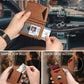 Airtag Wallet for Men, Minimalist Slim Mens Wallet Smart Pop Up Credit Card Holder for 9-13 Cards, RFID Blocking Wallet with ID Window & Cash Slot, Compact Bifold Metal Aluminum Card Case