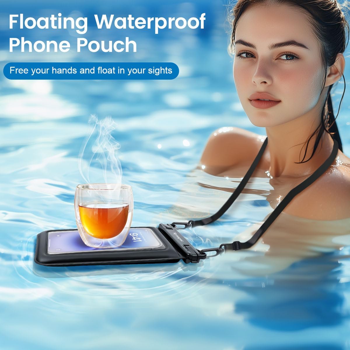 [Up to 8.5"] Floating Waterproof Phone Pouch, 2Pack Waterproof Phone Case with Lanyard for iPhone 16 15 14 Pro Max, Galaxy S24+ S23 S22, IPX8 Cellphone Dry Bag, Beach Essentials Travel Must Haves