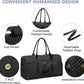 Weekender Travel Duffle Bag for Women - Overnight Bags with Wet Pocket Toiletry Bags Carry on Bag with Shoe Compartment Weekend Yoga Gym Traveling Hospital Bags for Labor and Delivery Black