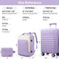 UKEIN Luggage Sets 3 Piece, Carry On Luggage 20In With Spinner Wheels,PC Hardside Suitcase Set with TSA Lock,Durable Carry On Suitcase With Travel Backpack for Men (Violet, 3 piece set (BP/20inch))