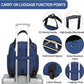 EMPSIGN Underseat Carry On Wheeled - 16" Carry on Bag with Wheels Multi-functional Lightweight Rolling Bag Overnight Weekender Small Suitcase for Women Men Travel Business, Haze Blue-Gold Zipper