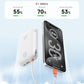 Portable Charger 20000mAh 30W Fast Charging, Power Bank with Built-in Cables & LED Display, USB C Battery Pack for iPhone 16/15/14, Samsung, iPad and Android Phones, Ideal for Travel -White