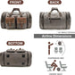 Wildroad 50L Travel Duffel Bag, Expandable Canvas Genuine Leather Duffle Bag Upgraded Overnight Weekender Carry on Bag - Roamly