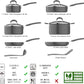 Amazon Basics Aluminum 12-Piece Cookware Set, Gray - Pots, Pans and Utensils