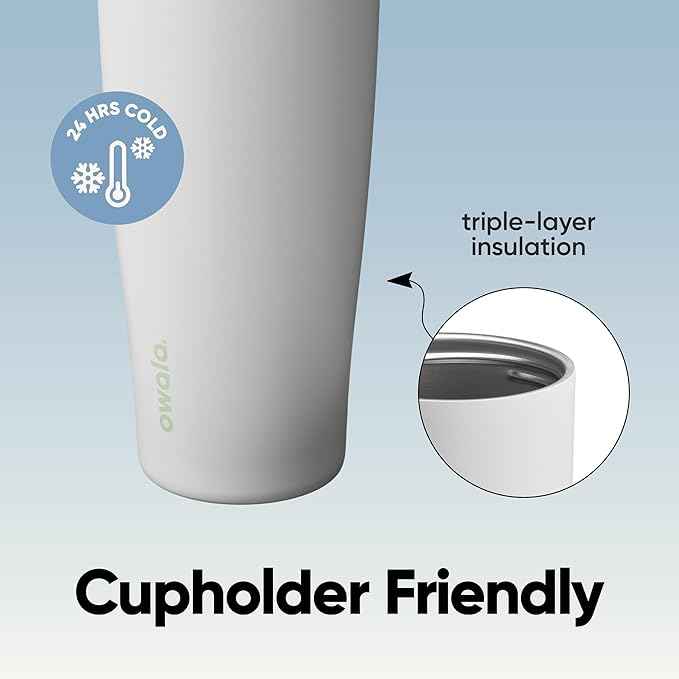 Owala FreeSip Sway Insulated Stainless Steel Water Bottle with Two-Way Spout, Built-In Straw and Bucket Handle, Made for Travel, School, and Sports, 40oz, BPA Free, Leak Proof, Iced Breeze