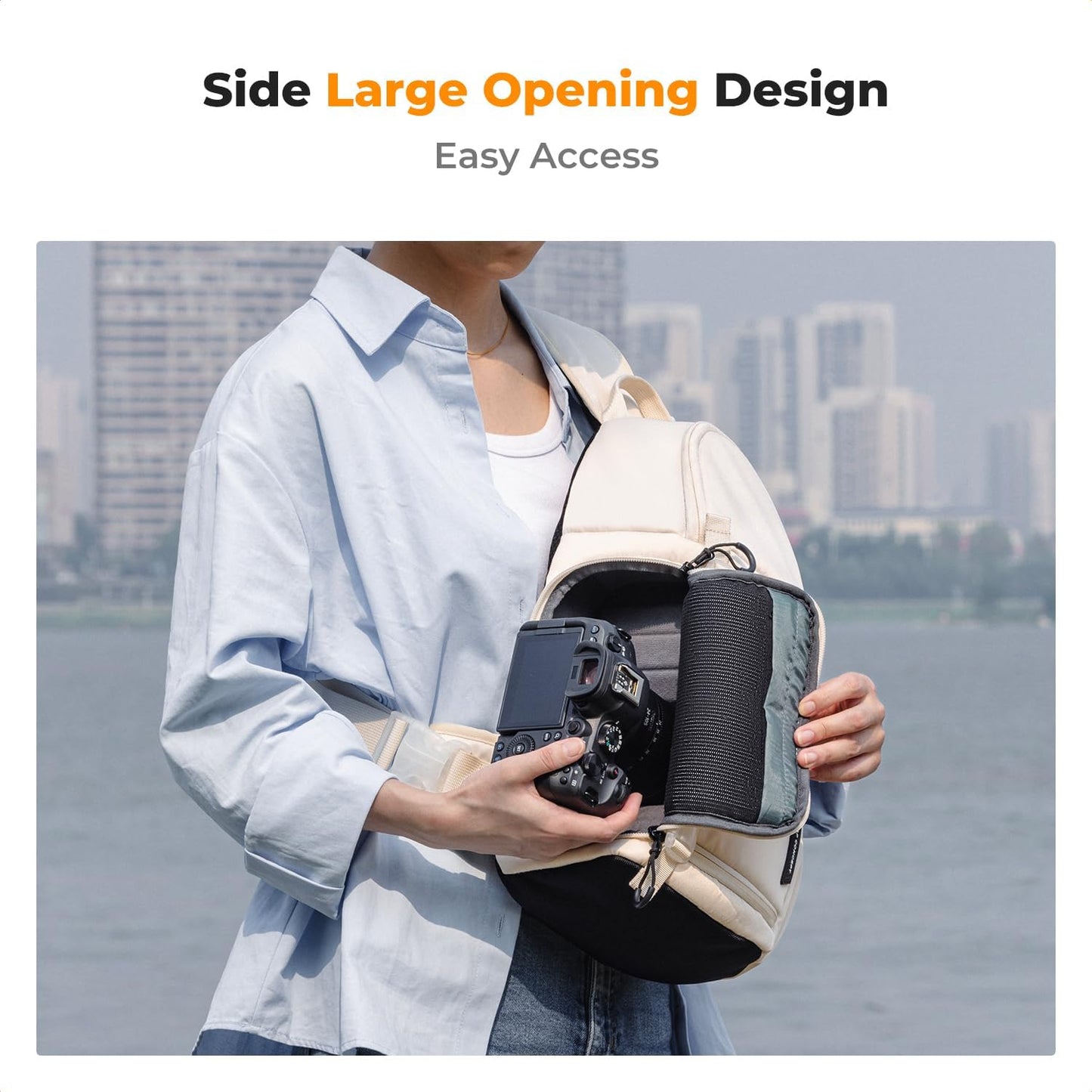 K&F Concept Camera Sling Bag Crossbody Bag Camera Shoulder Backpack DSLR/SLR/Mirrorless Photography Bags Compatible with Canon/Nikon/Sony/Fuji/Gopro/DJI