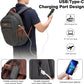Tzowla Vintage Canvas Laptop Backpack for Men and Women,College Travel Work Rucksack with USB/Type-C Charging Port,Lightweight Bookbag Hiking Casual Daypack Backpacks Fit 15.6 Inch Notebook(Black)