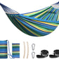 Chihee Cotton Hammock Large Soft Breathable Camping Hammock Holds Up to 660lbs Portable Tree Hammock with Detachable Spreader Bar Pillow 2 Strong Webbings 2 Carabiners Patio Garden Indoor Outdoor