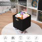 Collapsible Organization Basket Fabric Foldable Box with Handles, 13x13 Cube Storage Bins Set of 4, Thick and Heavy Duty Storage Baskets for Shelves Bedroom Livingroom,Black