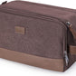 WANDF Toiletry Bag for Men Travel Toiletry Organizer Canvas and Leather Dopp Kit Water-Resistant Shaving Bag for Travel Accessories (Brown, Large) - Roamly