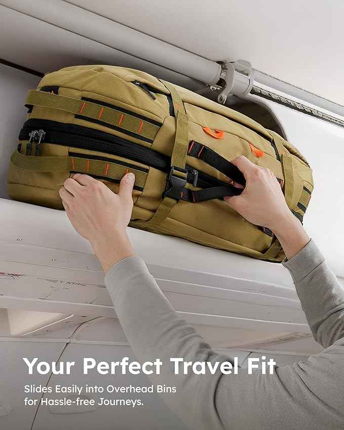 Tolaccea Travel Backpack for Men Women, 40L-50L Carry On Backpack with Wet Dry Compartment, TSA Approved Laptop Daypack Fits 15.6", Convertible Expandable Large Rucksack Duffel Bag for Work Travel