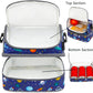 FlowFly Kids Double Decker Cooler Insulated Lunch Bag Large Tote for Boys, Girls, Men, Women, With Adjustable Strap, Astronaut