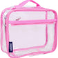 Wildkin Kids Insulated Lunch Box – Durable and Reusable for School & Travel - Clear w/Pink Trim