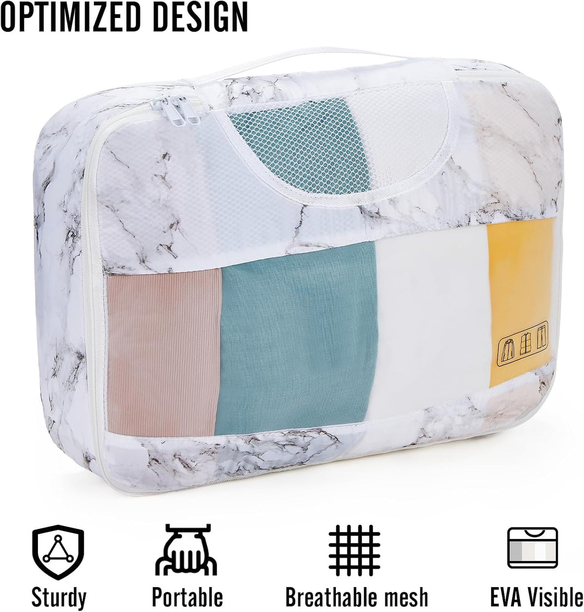 Veken 8 Set Packing Cubes for Travel Essentials, Suitcase Organizer Bags in 4 Sizes, Carry-On Luggage Accessories with Large Laundry & Hanging Toiletry Bag, Must-Have for Airplane, Road Trip & Camping - Roamly