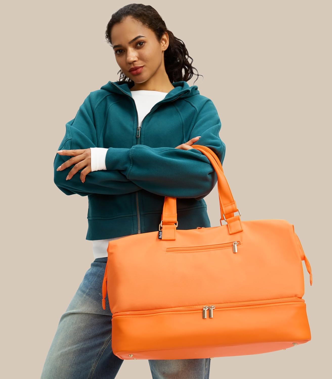 Weekender Bags for Women, Large Travel Duffel Bag with Shoes Compartment, Carry On Overnight Tote Bags with Toiletry Bags, Hospital Bags for Labor and Delivery - Roamly