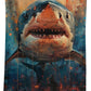 WZOMT Shark Beach Towel, Microfiber Shark Fishing Towel, Retro Ocean Fish Blue Orange Bath Towel for Kids Boys, Quick Dry Sand-Free Absorbent Towel for Pool Swim Travel, Oversized 32x52 Inch