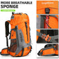 King'sGuard 60L Hiking Backpack Large Waterproof Camping Backpack for Men and Women Lightweight Frameless Backpacking Backpack with Rain Cover (Orange) - Roamly