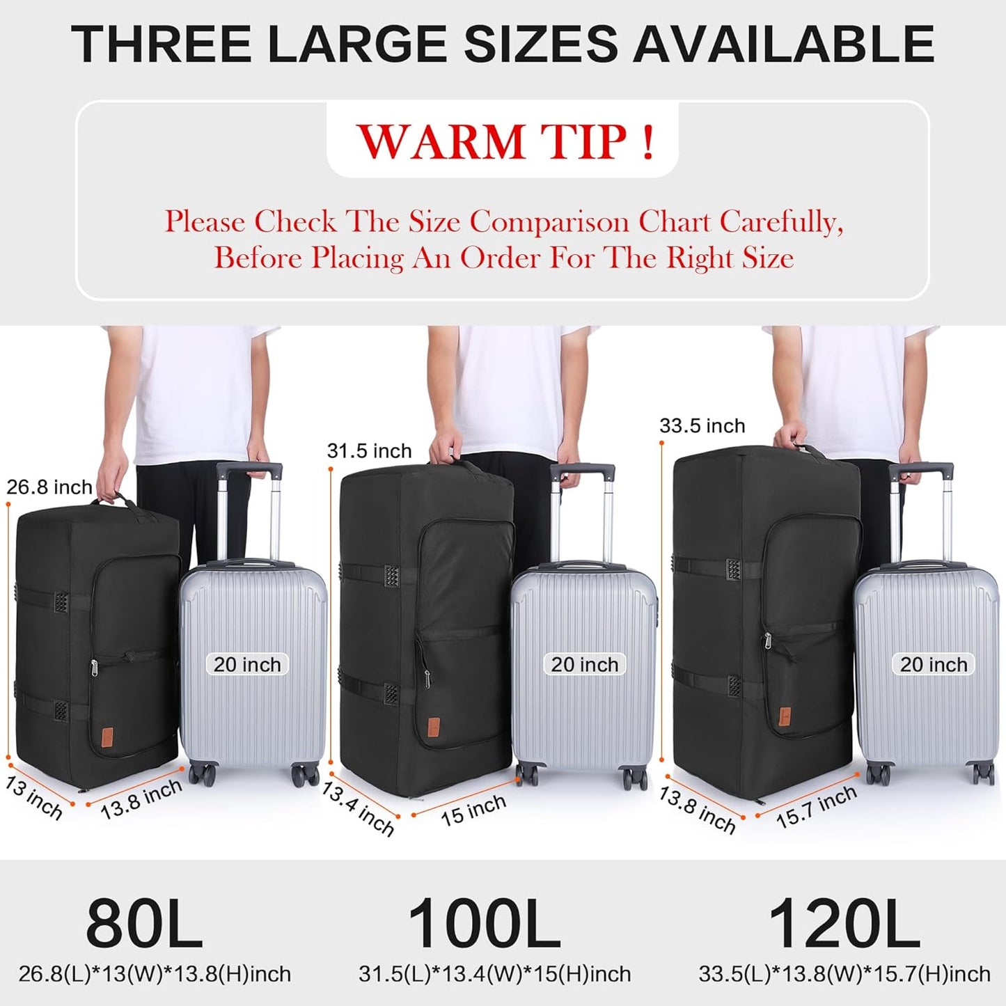 100L Duffle Bag for Travel, Extra Large Foldable Waterproof Travel Duffel Bags Weekender Overnight Bag for Men and Women with Shoe Compartment - Roamly