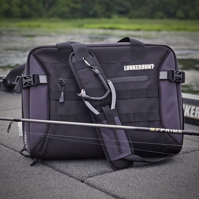 Lunkerhunt Fishing Tackle Sling Bag with Adjustable Strap - Water-Resistant TPE Fabric