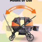 Tandem Wagon Stroller – All-Terrain 2-in-1 Push & Pull Design, Double Seat, Large Storage, Adjustable Canopy, Removable Child Tray for Kids Outdoor Adventures & Family Outings
