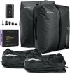 TPU Vacuum Bag for Travel, 70D Nylon Reusable Compression Bag with IP67 Waterproof Zipper, Compression Packing Cubes for Clothing(Gray-2 PCS + PUMP)