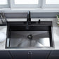 Kitchen Sink, 33 x 22 Drop in Kitchen Sink Gunmetal Black 16 Gauge Stainless Steel Kitchen Sinks Single Bowl Workstation Sink with Cutting Board