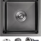 POPLFY 18 Inch Undermount Kitchen Sink, 18×18 Inch Undermount 18 Gauge Stainless Steel Single Bowl Wet Bar Prep Sink 9 Inch Deep Small Utility Sink, Black