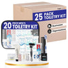 Trektote Bulk Hygiene Kit For Men And Women – (25 Pack) 20 Piece Set Of Travel Size Toiletries, TSA Compliant, Bulk Travel Essentials, Includes Shampoo And Conditioner, Body Wash, Toiletry Bag & More