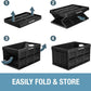 CleverMade Collapsible Storage Bins - Tan 3 Pack 46L - Stackable Containers Heavy Duty Capacity Folding Crates - Space-Saving for Home