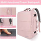 Taygeer Travel Backpack for Women, Carry On Backpack with Water Bottle Pocket & Shoe Pouch, TSA 15.6inch Laptop Mochila Flight Approved, Nurse Bag Casual Daypack for Weekender Business Hiking, Pink