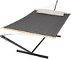 SUNCREAT Hammocks for Outside with Stand, Extra Large Double Hammocks 2 Person Heavy Duty, 450 lbs Capacity, Dark Gray
