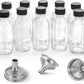 12 Pack, 2 oz Small Clear Glass Bottles w/Lid & 3 Funnels - 60ml Boston Shot Bottles for Health, Immunity, Potion, Wellness, Sample, Ginger, Juice - Mini Personal Care & Beauty Travel Bottle