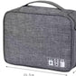 Cable Organizer bag for women or men,Electronic Accessories Carry Case Portable Waterproof Double Layers All-in-One Storage Bag for Cord, Charger, Phone, Earphone (Grey)