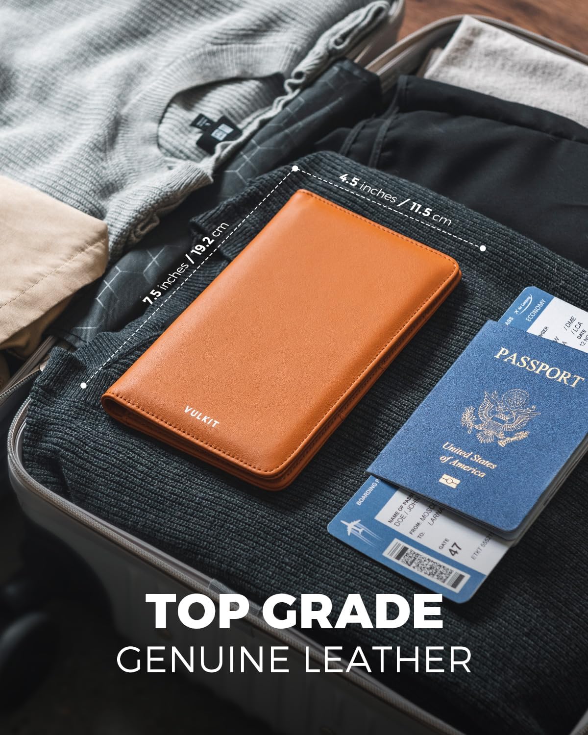 VULKIT Passport Holder Wallet RFID Blocking Travel Wallet for Men & Women - Roamly
