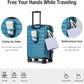 KYME Carry On Luggage 22x14x9 Airline Approved with Cup Holder Hardside Carry On Suitcase with Spinner Wheels TSA Lock Hardshell 22 inch Travel Rolling Luggage for Women Men Blue