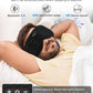 3D Contoured Sleep Mask with Bluetooth Headphones, Adjustable Blackout Sleeping Mask, Easy Installation Sleeping Headphones with Ultra-Thin Stereo Speakers for Men, Women - Embroidered Blue