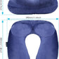 urophylla Inflatable Travel Pillow for Airplane, Soft Velvet Inflatable Travel Neck Pillow for Airplanes, Train, Car, Home and Office with Packsack & Comfortable Velvet - Blue
