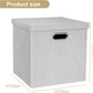 Posprica Storage Bins with Lids,13×13×13 Foldable Storage Cube Baskets Boxes Fabric Drawers for Closet Shelf Cabinet Bookcase,Set o f 4,Sliver grey