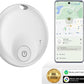 FindTag Duo - Dual System Tracker for iOS or Android, Bluetooth Tracking Tag/Key Finder/Luggage Tracker/Item Locator, Compatible with iOS Find My or Google Find Hub App (White)