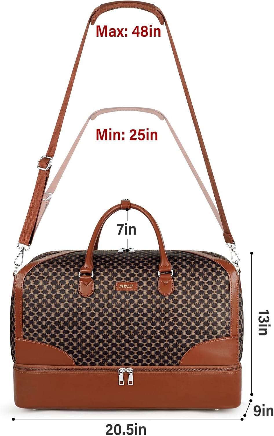 Weekender Bag for Women, Travel Duffel Bag Carry On Overnight Bag with Shoe Compartment Large Nylon Travel Weekend Tote Bag - Roamly