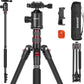 NEEWER 77” Camera Tripod Monopod with Phone Holder, Portable Travel Tripod with Remote, 360° Ball Head, 2 Axis Center Column, Arca QR Plate and Bag, Aluminum DSLR Tripod 34lb Max Load, TP77