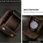 Longjet Watch Roll Travel Case for Men Portable Watches Organizer Box with Removable Velvet Pillow Holder (1 Slot Chocolate Brown/Genuine Leather)