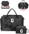 Women Gifts for Wife-Initial Duffle Bag with Shoe Compartment, Weekender Bag, Monogram Overnight Bag, Letter Travel Bag with Makeup Bag，Personalized Gift Idea for Women Her (Letter G) - Roamly
