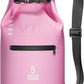 HEETA Waterproof Dry Bag with Front Zippered Pocket for Women Men, 5L/10L/20L/30L/40L Roll Top Lightweight Dry Storage Bag Backpack for Travel, Kayaking, Boating, Rafting, Camping, Hiking & Beach