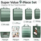 Veken 9/11 Set Compression Packing Cubes for Travel Essentials,Compressible Expandable Large Luggage Suitcase Organizer Bags for Clothing,Durable Space Saver Storage Bags(Dark Green)