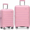 Traveler's Choice Pagosa Hardshell Expandable Luggage with Spinner Wheels, Pink, 2-Piece Set (22/26)