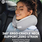 Travel Pillow for Airplane Sleep, 100% Memory Foam Neck Pillow for Deep Sleepers, Ergonomic Design for Air Plane, Car & Office Naps, Dark Gray