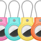 Waterproof Airtag Holder,4 Pack Airtag Case with Secure Lock,Airtags Keychain for Apple Air tag,Anti-Lost Protective Case Air tags Accessories for GPS Tracker Luggage,Key,Pet-Orange/Yellow/Green/Pink
